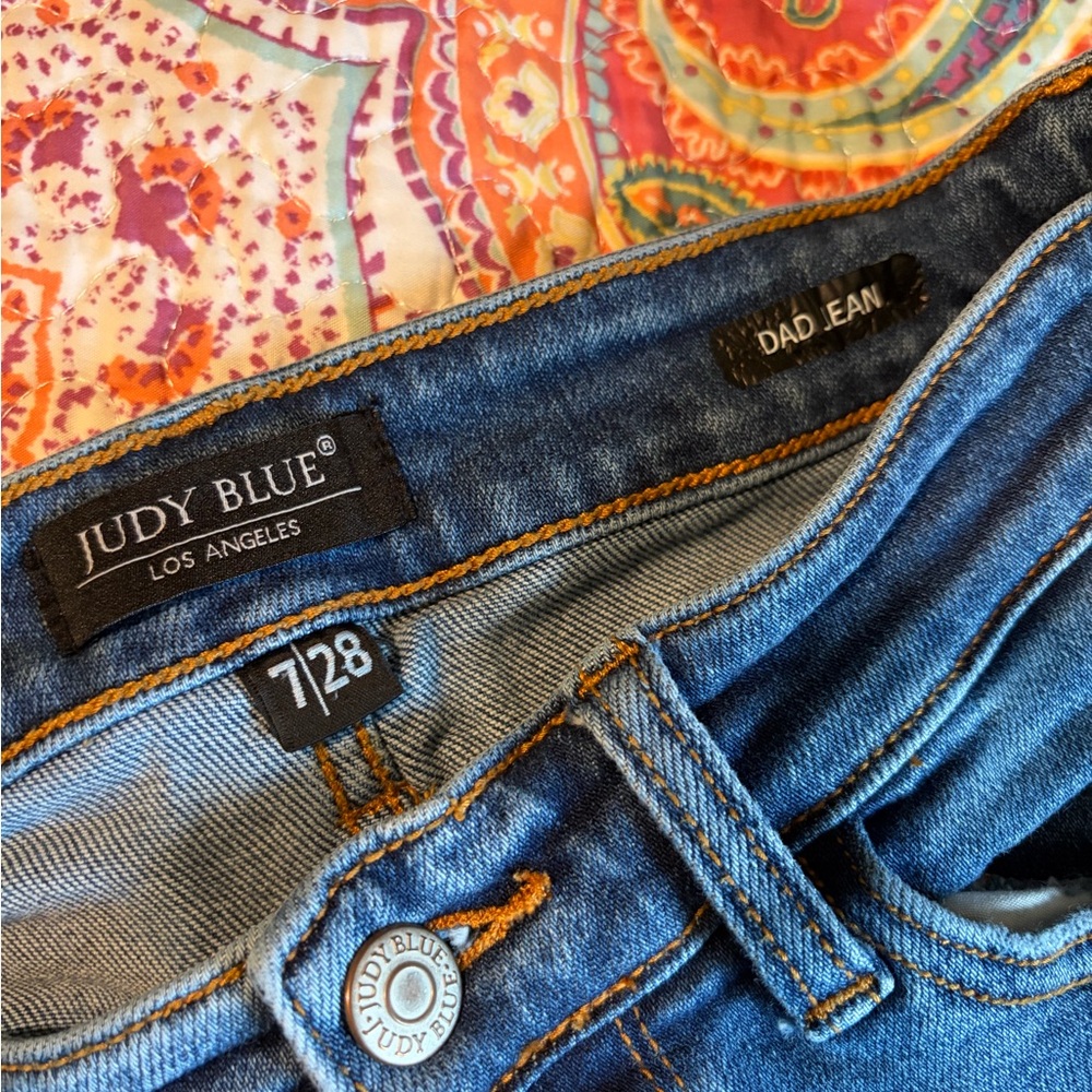 Judy Blue Blue Boyfriend 'Dad Jean' with Contrast Stitching